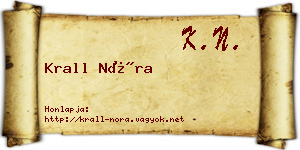 Krall Nóra névjegykártya