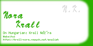 nora krall business card